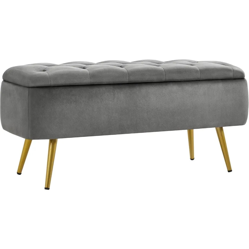 Modern Ottoman Footstool Bench with Storage Bench