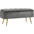 Modern Ottoman Footstool Bench with Storage Bench