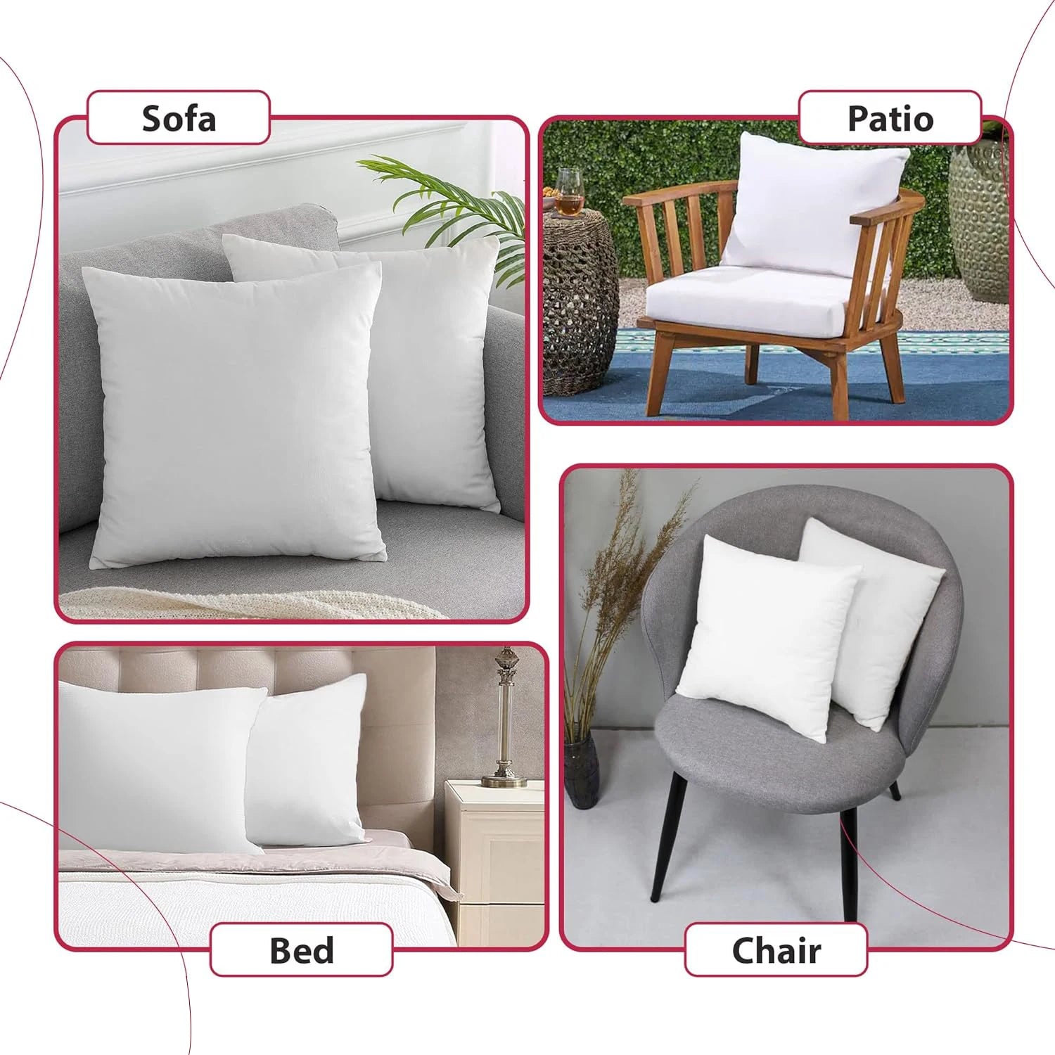 Lux Decor Throw Pillow Inserts