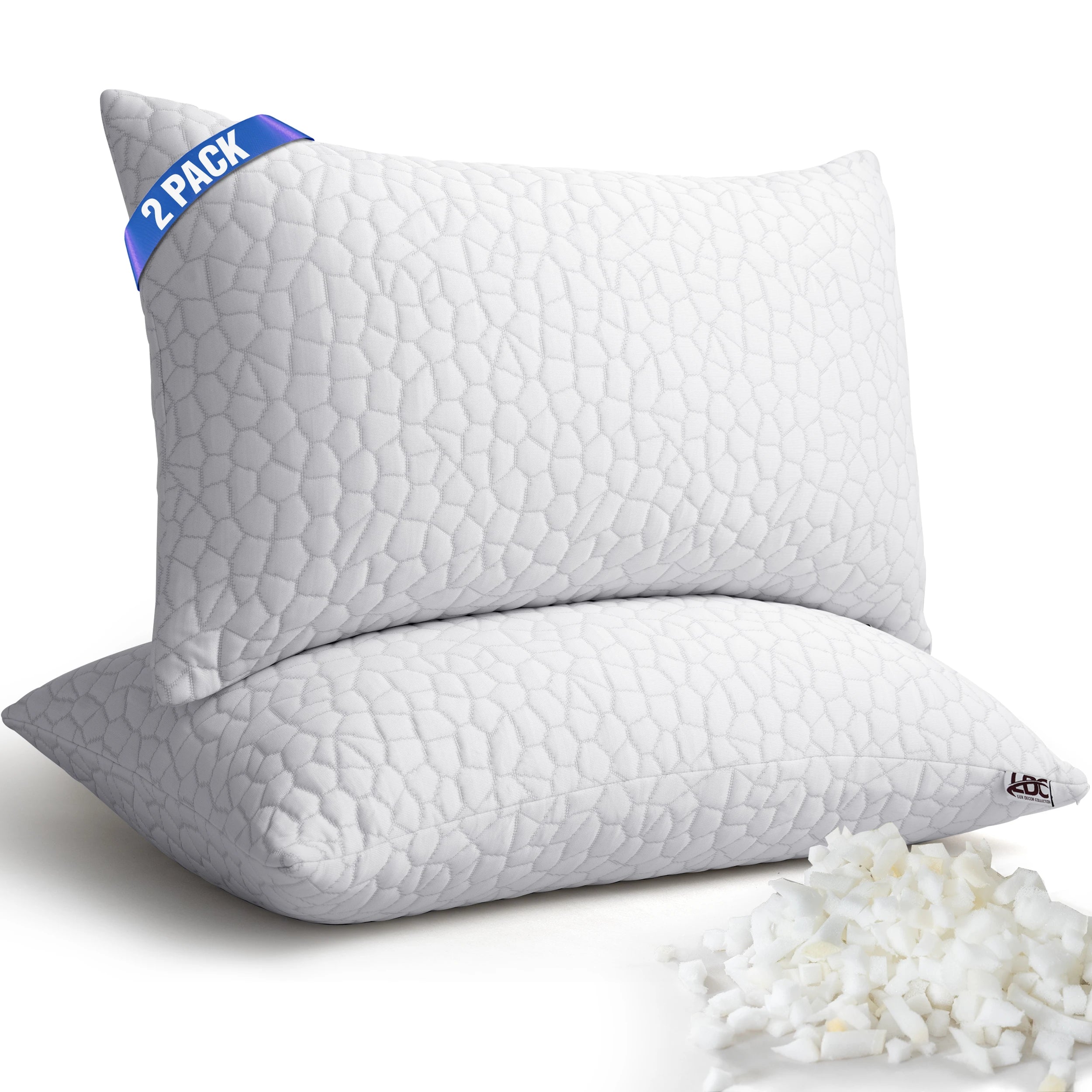 Lux Decor Shredded Memory Foam Pillows 2 Pack