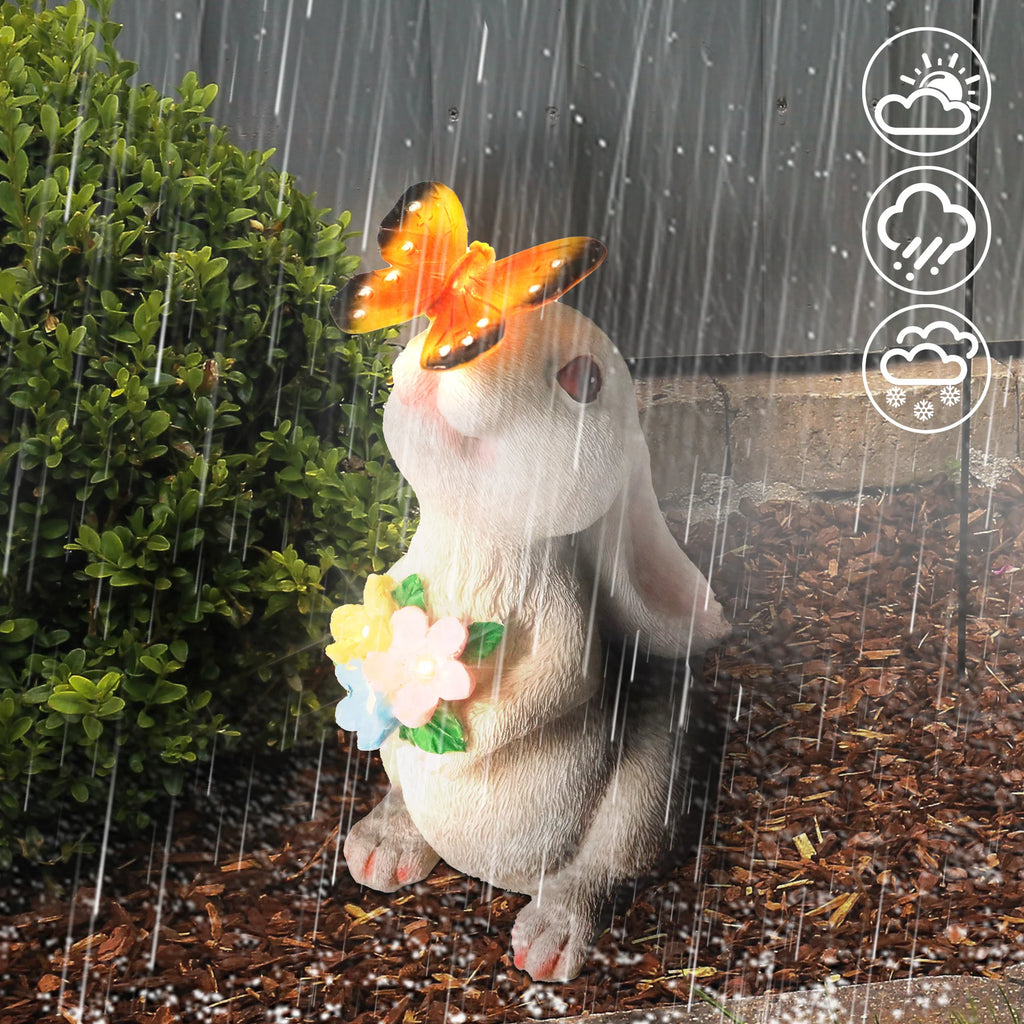 Solar Bunny Light Garden Statue