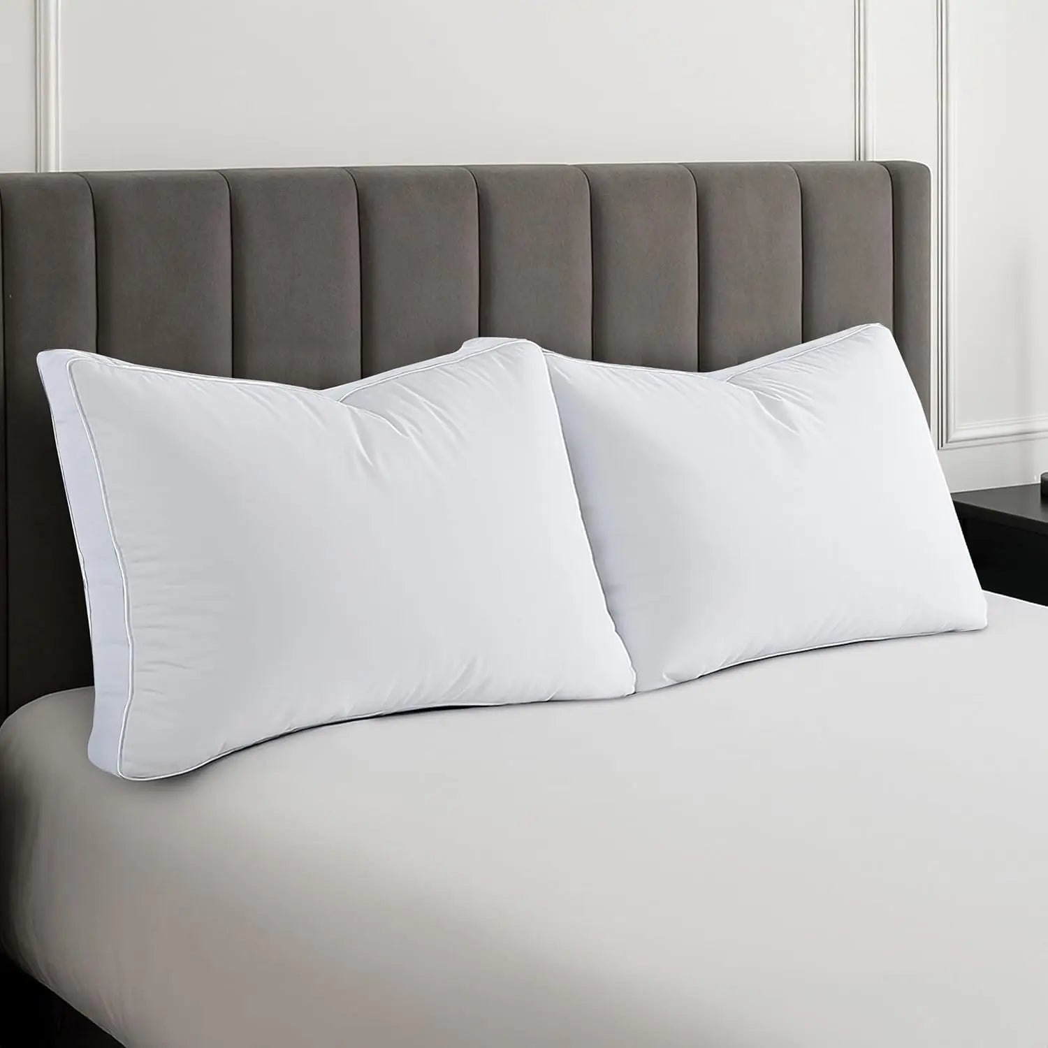 Lux Décor Bed Pillows- Set of 2 - Hotel Quality Gusseted Down Alternative