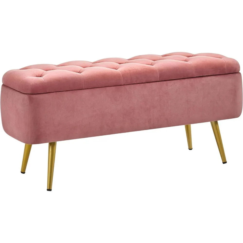 Modern Ottoman Footstool Bench with Storage Bench