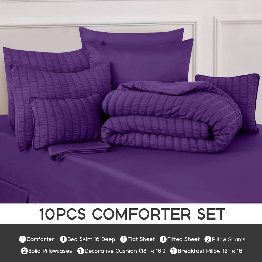 Lux Decor 10 Piece Comforter Set with Sheets