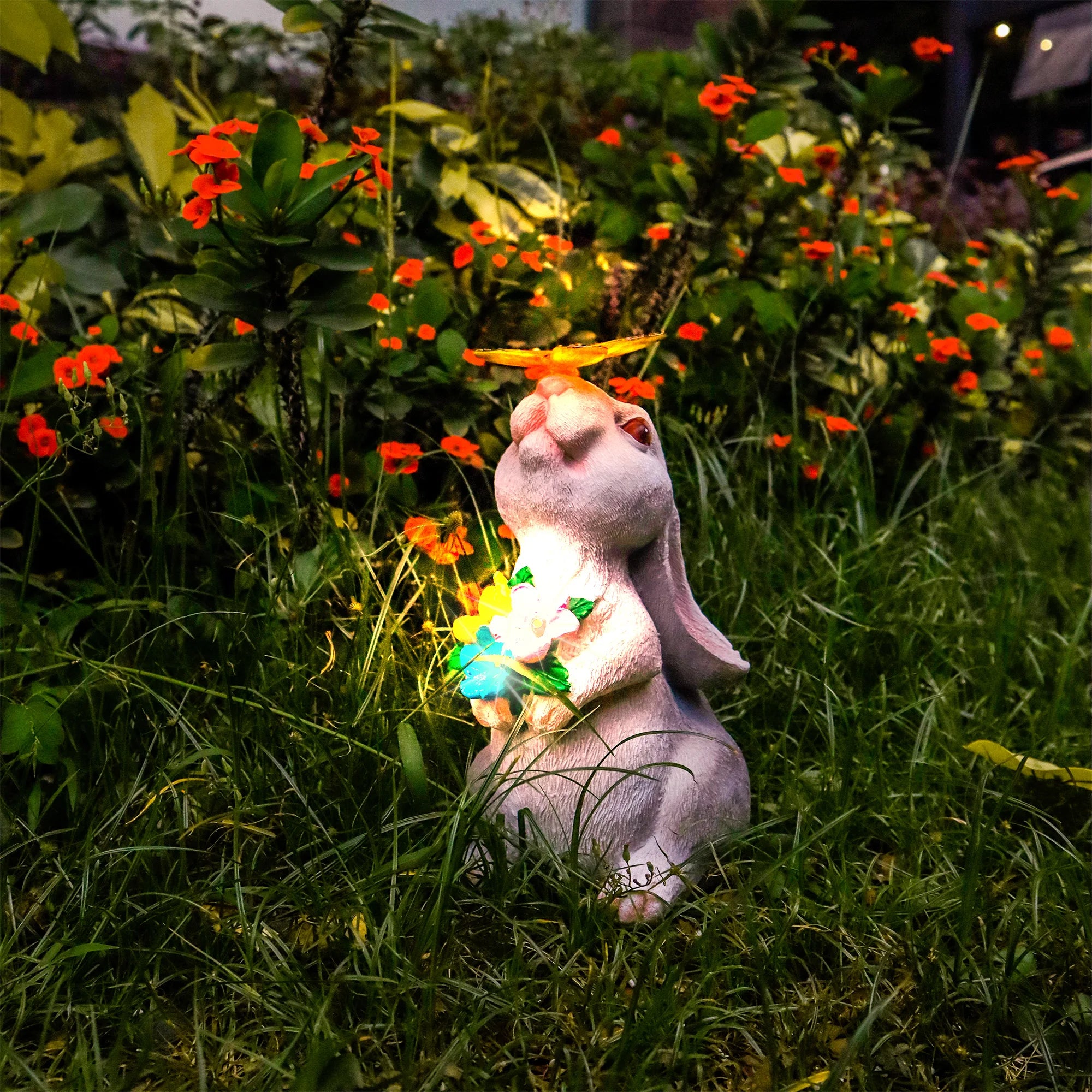 Solar Bunny Light Garden Statue