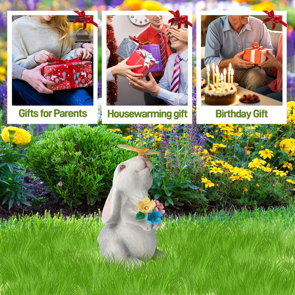 Solar Bunny Light Garden Statue