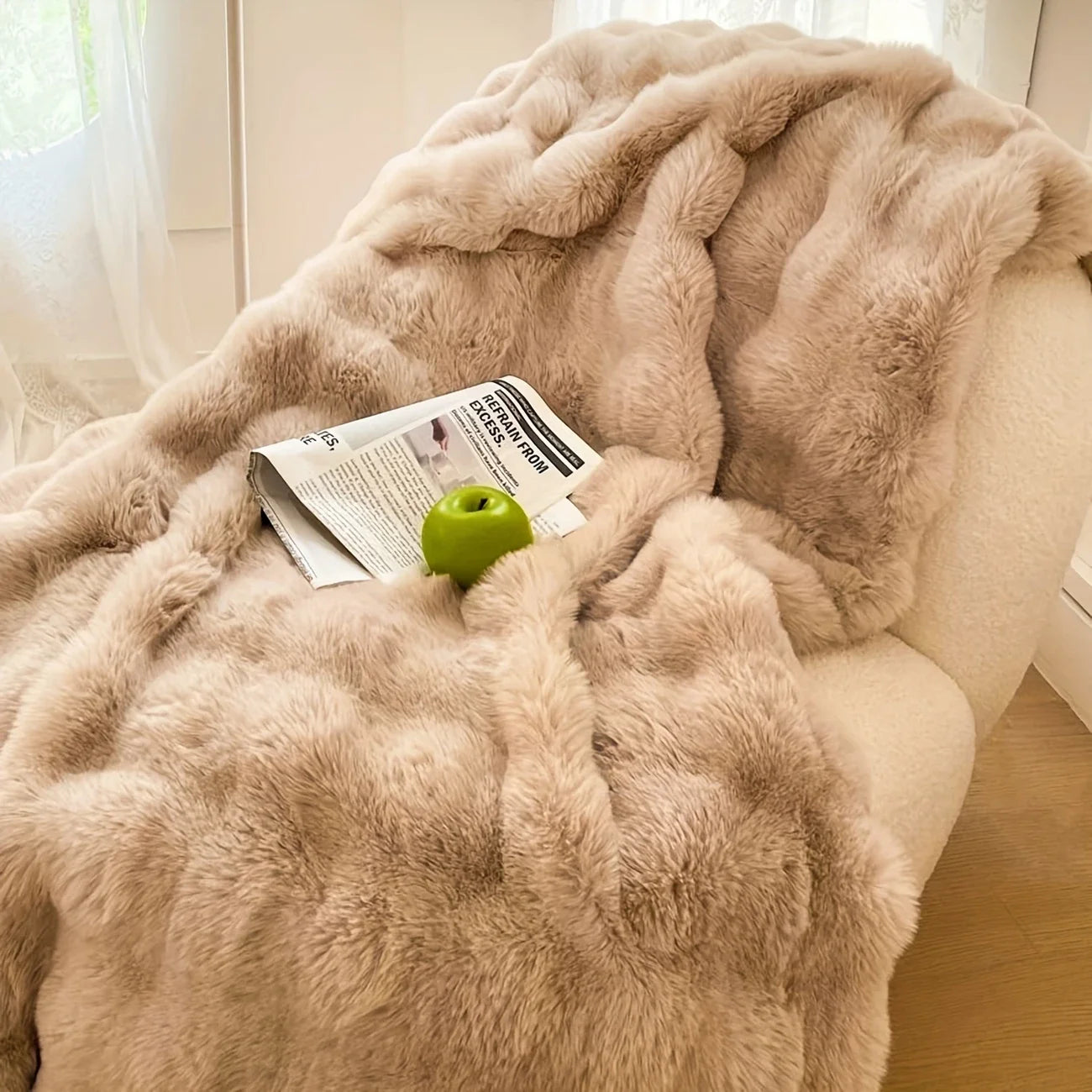 ROSEKIND Faux Fur Throw Blanket