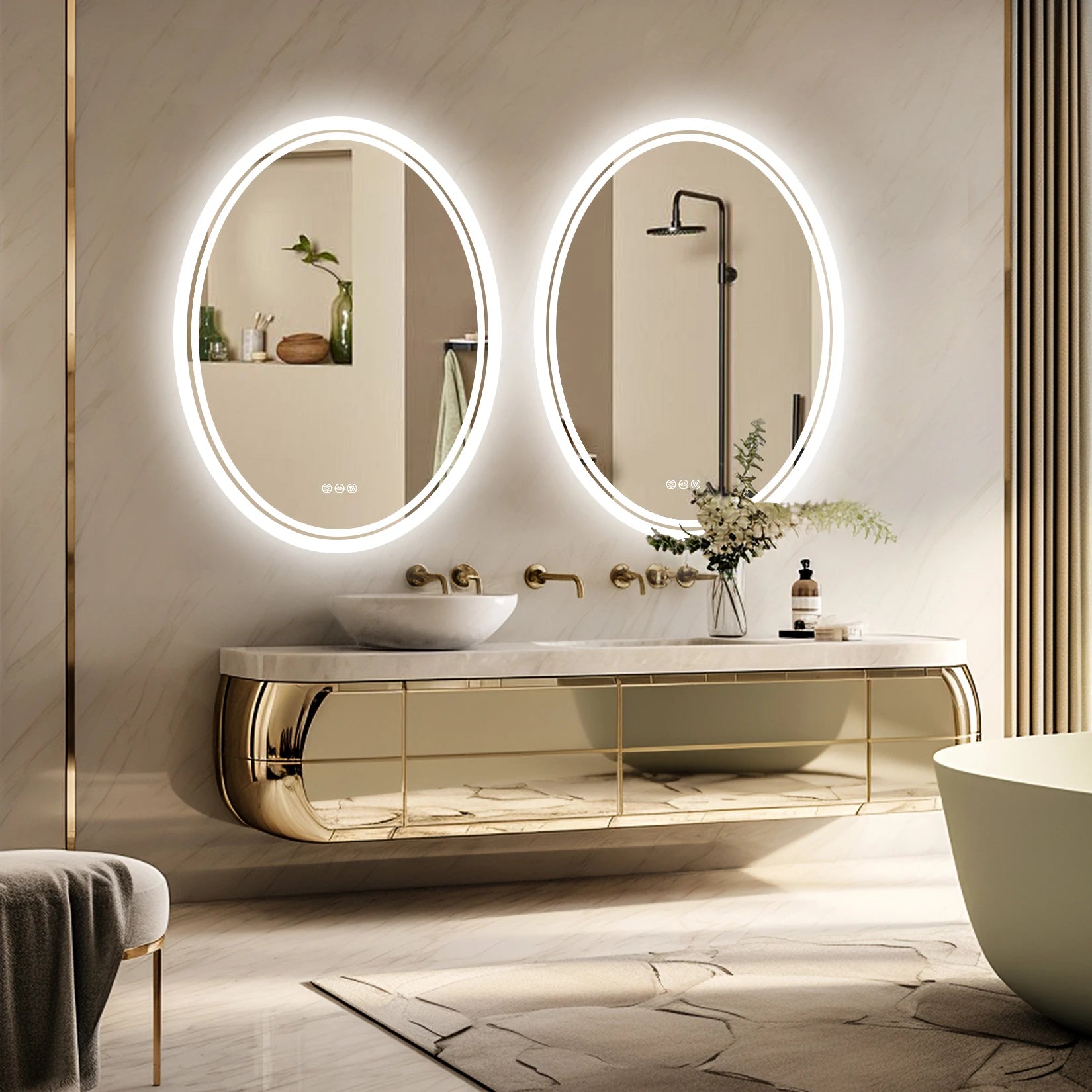 LED Bathroom Mirror Backlit Round