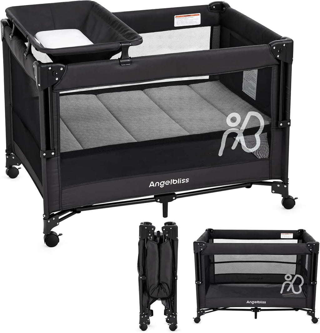 Portable Baby Bassinet Bedside Crib with Mattress
