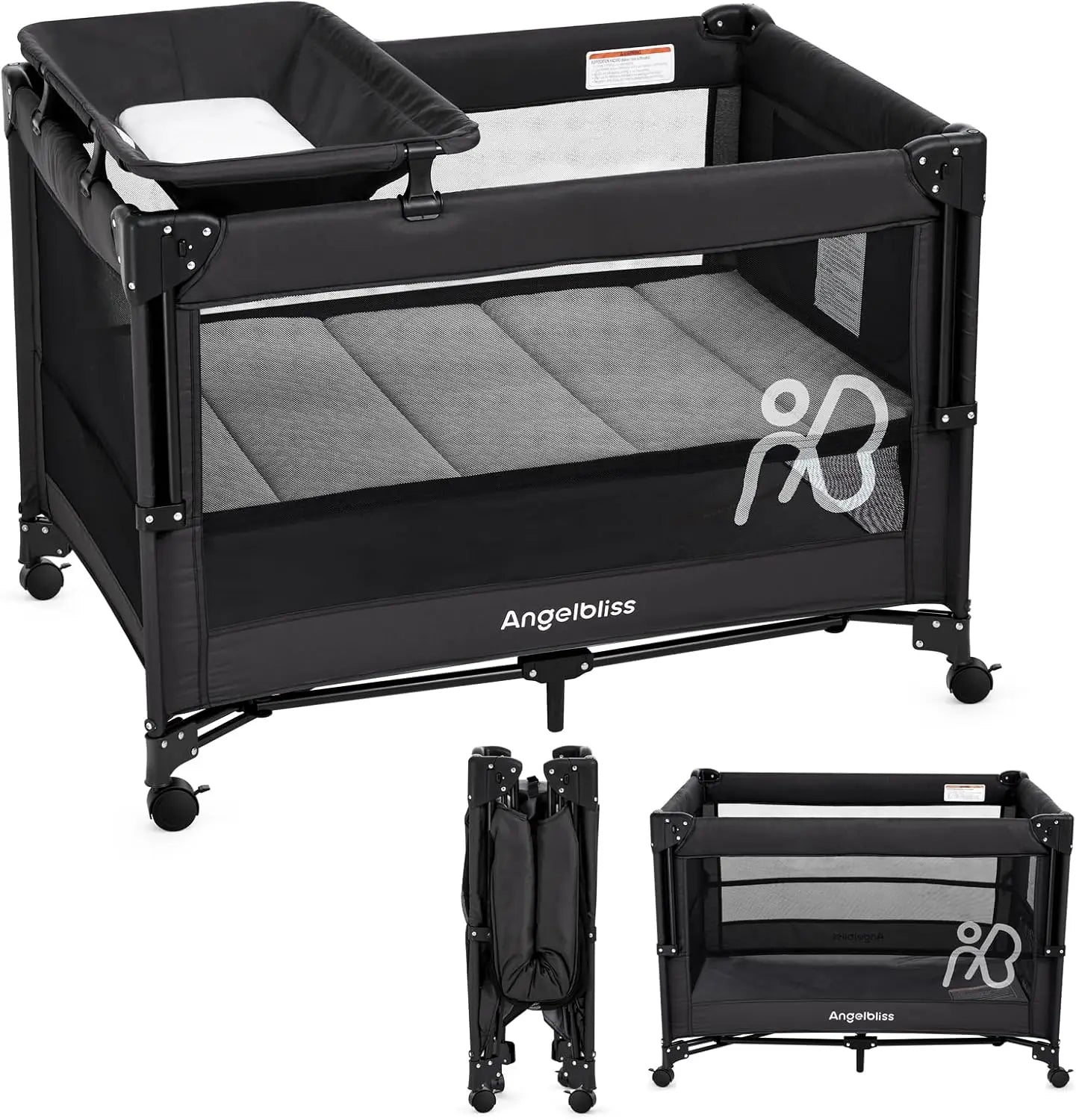 Portable Baby Bassinet Bedside Crib with Mattress