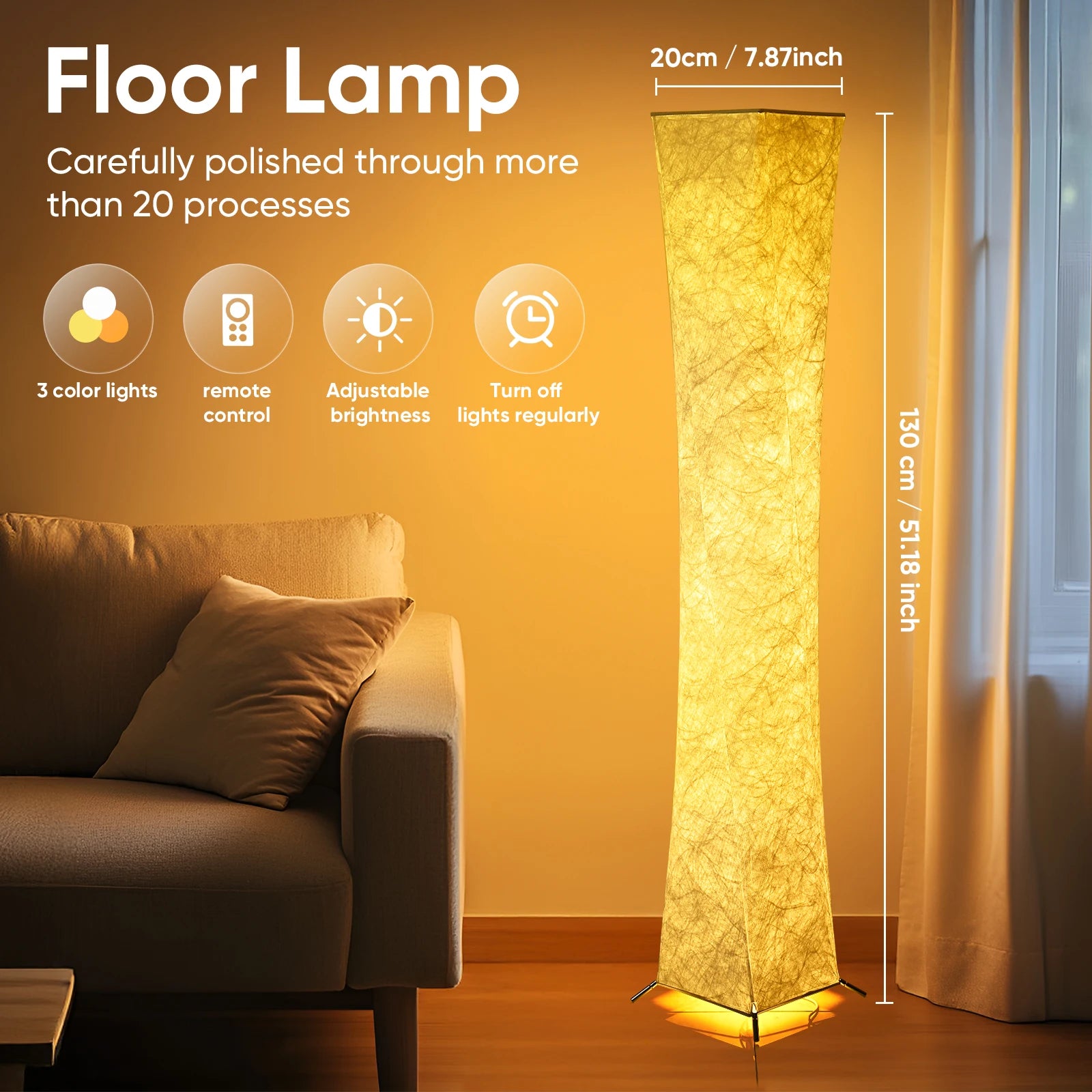 Soft Light Floor Lamp, 52"