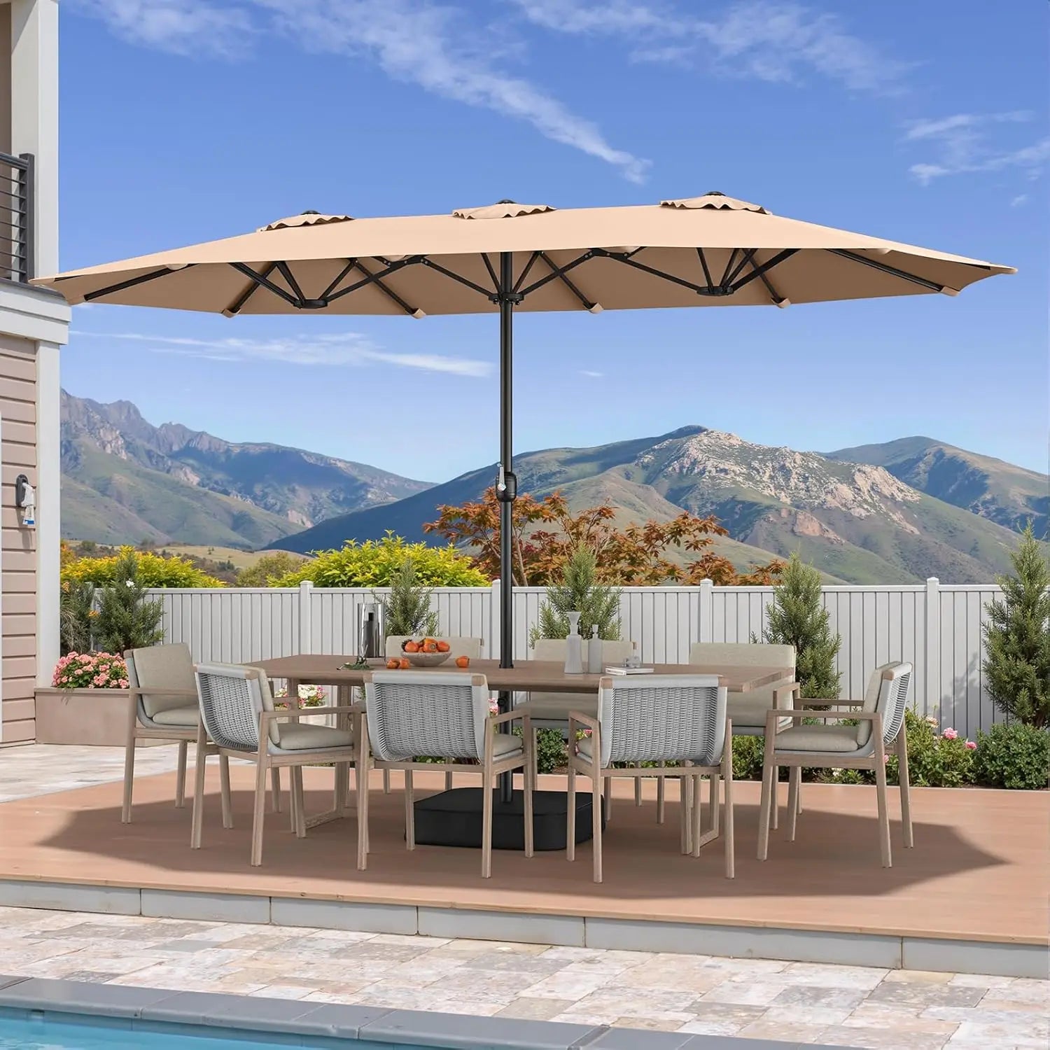 15ft Patio Umbrella with Base