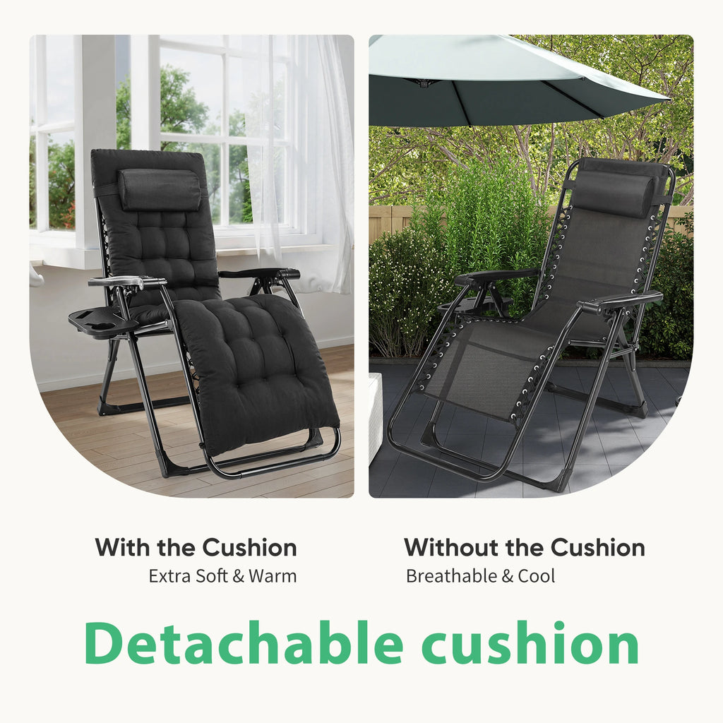JHK Zero Gravity Recliner Camping Patio Lounge Chair