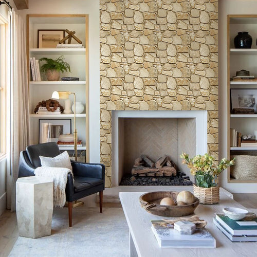 3D Tile Stickers, 3D Faux Stone Textures, Matte, 30cm x 30cm, Water and Mold Resistant, for Living Room, Kitchen Wall Update