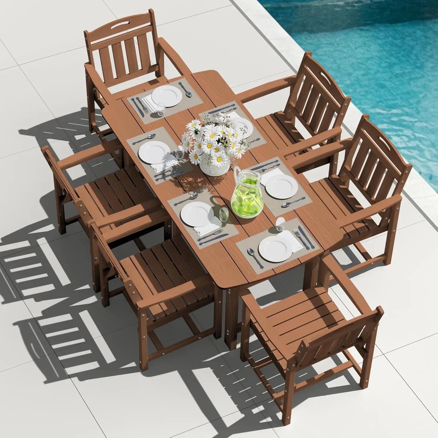 HDPE Outdoor Dining Set, Patio Table and Chairs Set