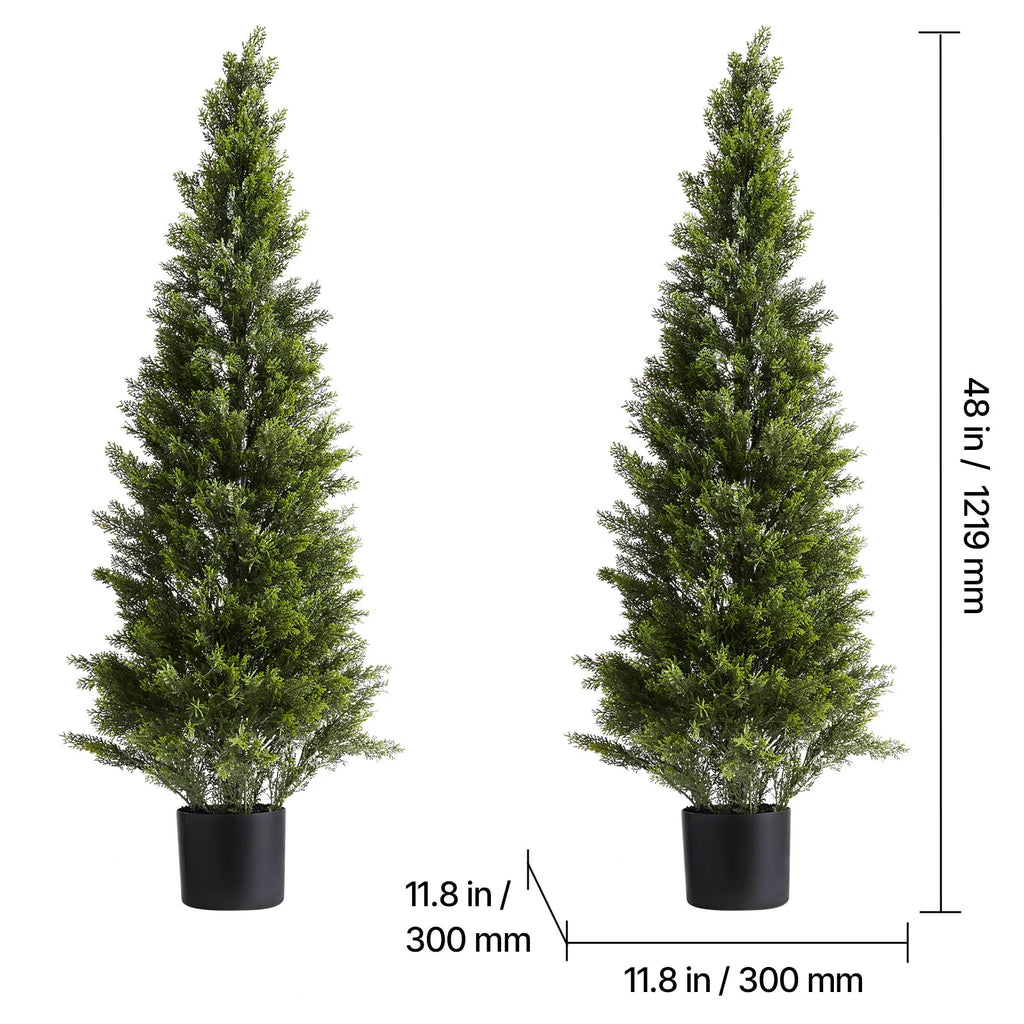 Artificial Topiary Cedar Trees 2 Set
