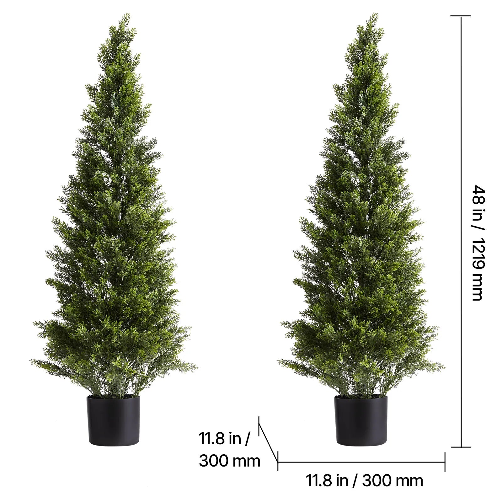 Artificial Topiary Cedar Trees 2 Set