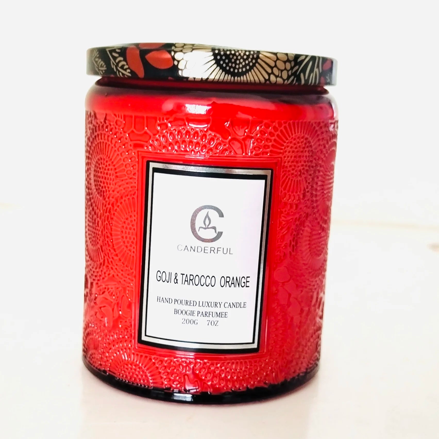 Embossed Glass Scented Candle Soy Wax Aromatherapy Candle