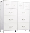WLIVE White 10-Drawer Fabric Dresser