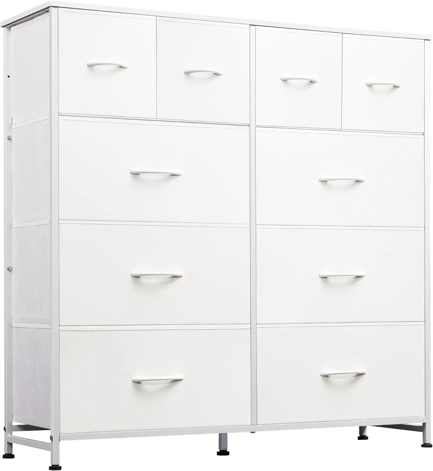 WLIVE White 10-Drawer Fabric Dresser