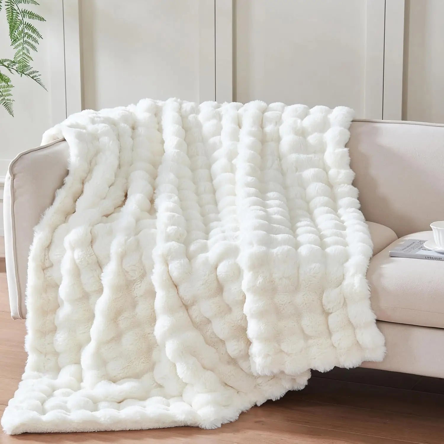 ROSEKIND Faux Fur Throw Blanket