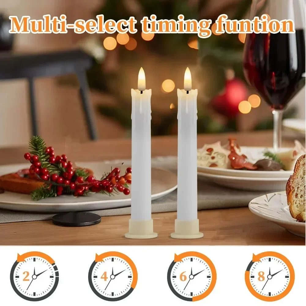LED Taper Candle with Remote Flameless Flickering Electronic Candle