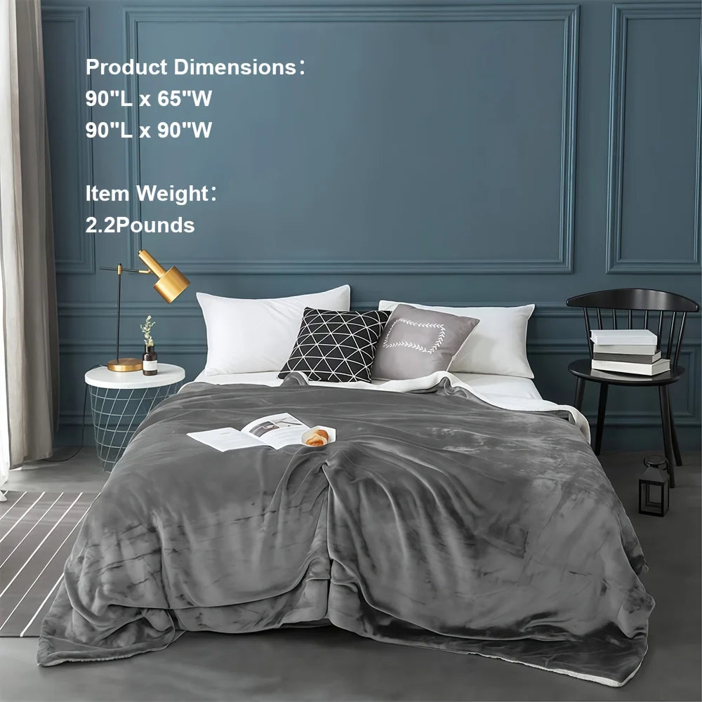 Sherpa Fleece Bed Blanket Twin