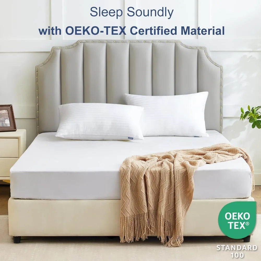 Queen Size Cooling Pillows Set of 4, Hotel Quality with Down Alternative Fill