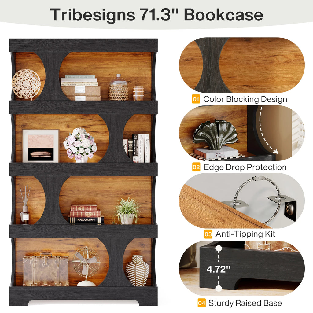 Tribesigns 71" Tall Bookcase