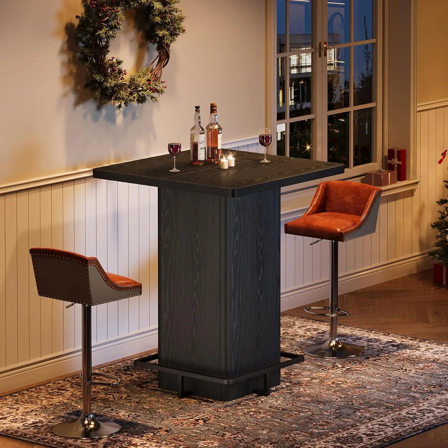 Bar Table, 39.37" High Square Pub Table