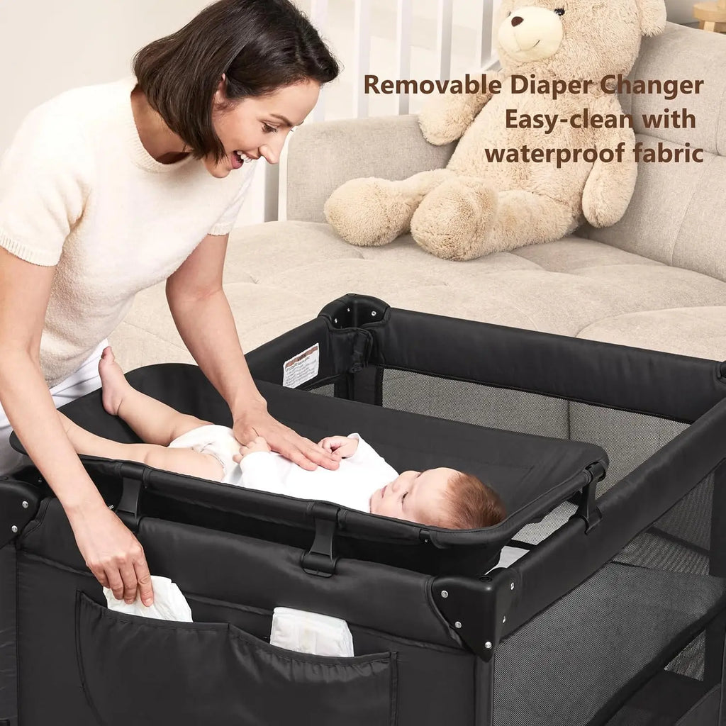 Portable Baby Bassinet Bedside Crib with Mattress