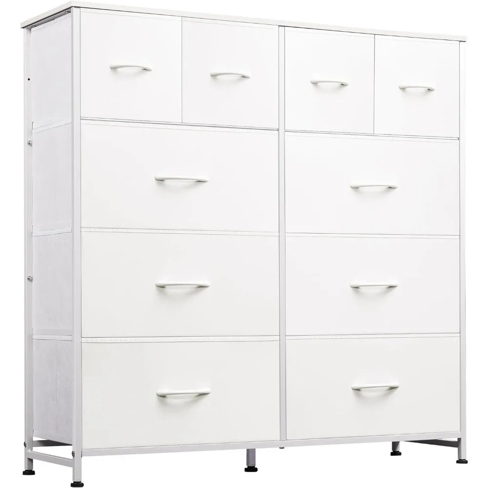 WLIVE White 10-Drawer Fabric Dresser
