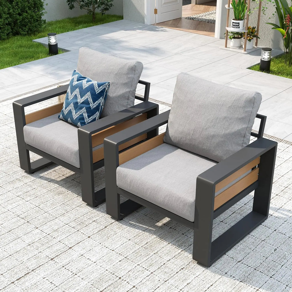 Luxury Aluminum 2 Piece Outdoor Seatingwith 6" Olefin Cushions