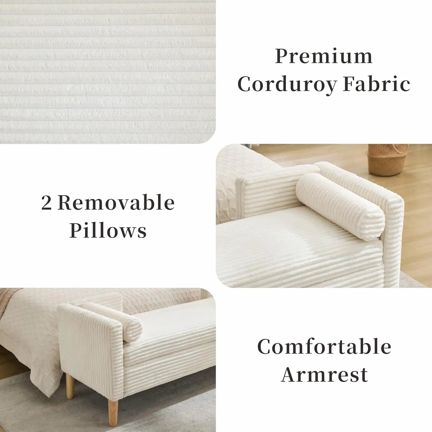 65.35" W Ottoman with Storage Bench