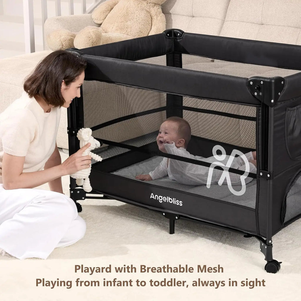 Portable Baby Bassinet Bedside Crib with Mattress