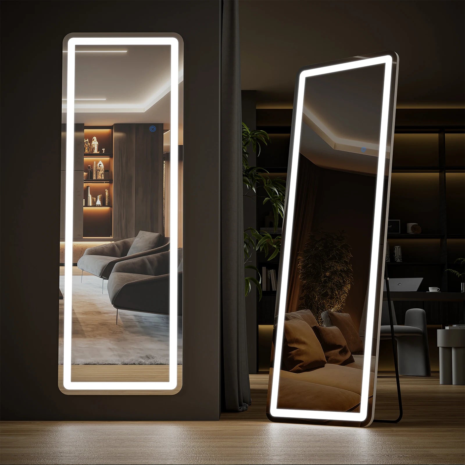 JHK 71"x26" Led Dimming Full Length Mirror 3 Color Lighting
