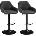 Bar Stools Set of 2, PU Leather Swivel Counter Height Barstools, Adjustable Bar Chairs with Backrest and Footrest,, Customized