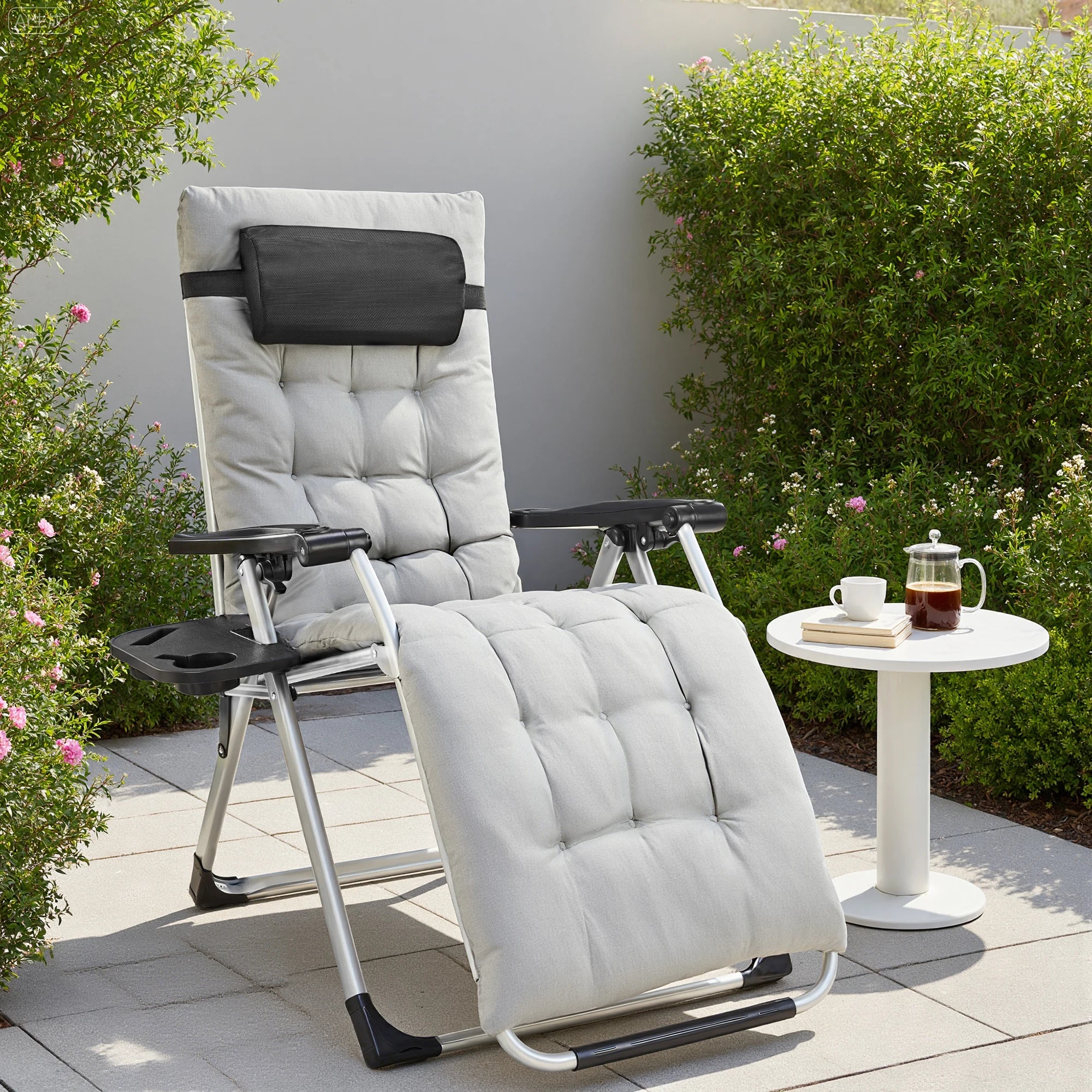 JHK Zero Gravity Set of 2 Portable Recliner Camping Patio Outdoor Garden Lounge Chair