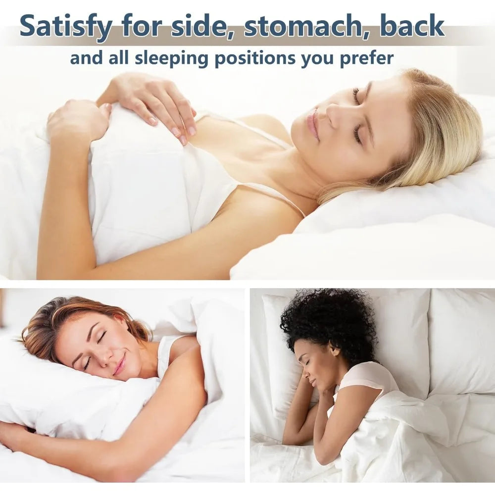 Queen Size Cooling Pillows Set of 4, Hotel Quality with Down Alternative Fill