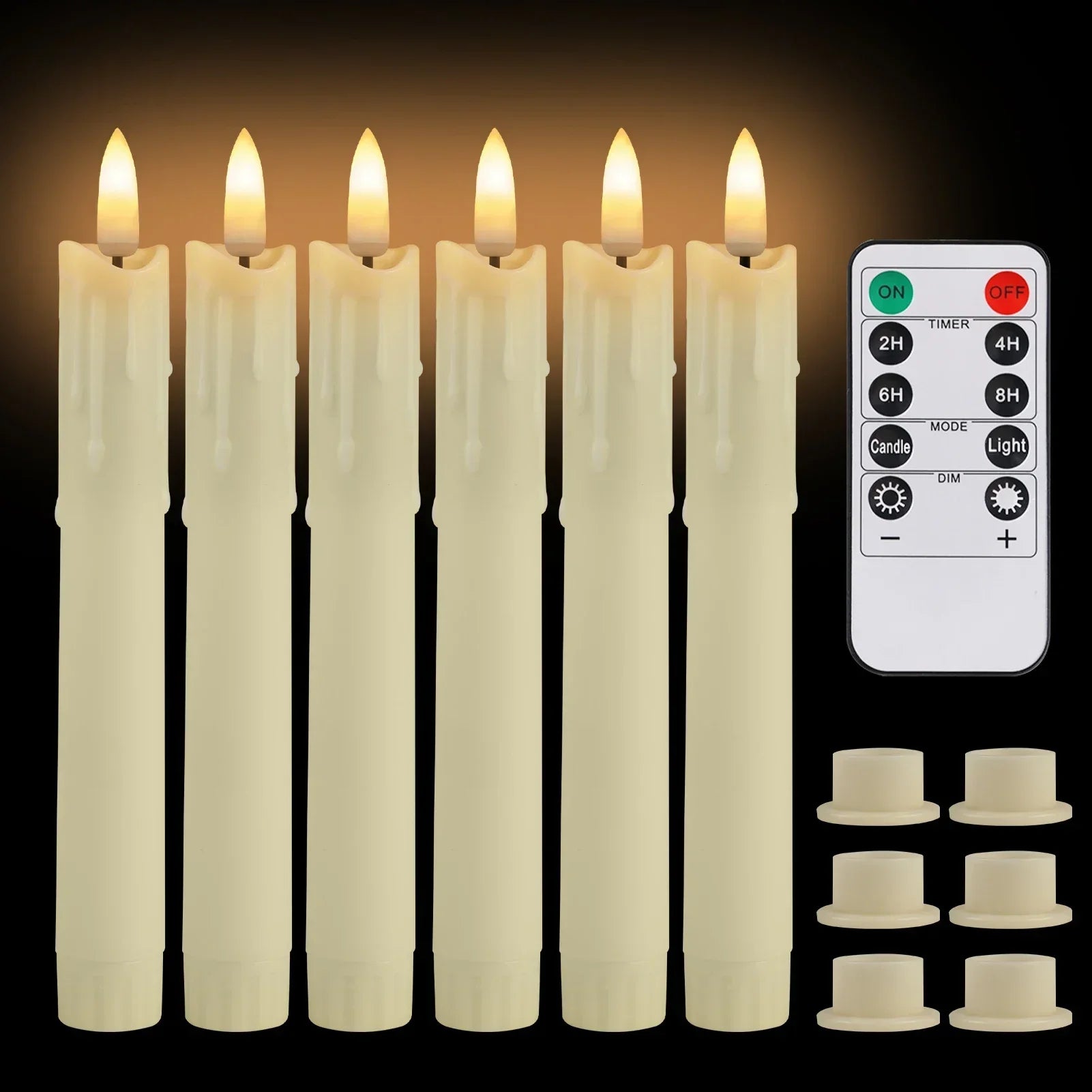 LED Taper Candle with Remote Flameless Flickering Electronic Candle