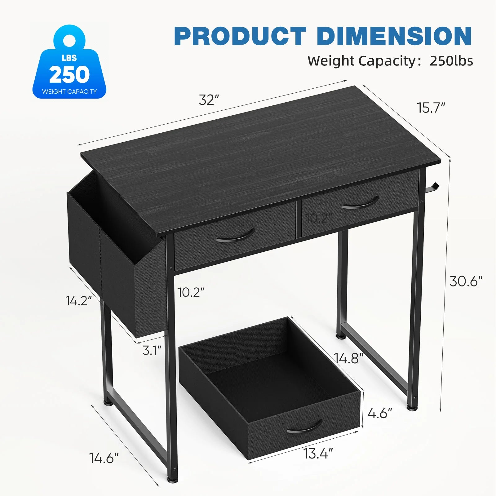 JHK 32 Inch Modern Office Computer Desk