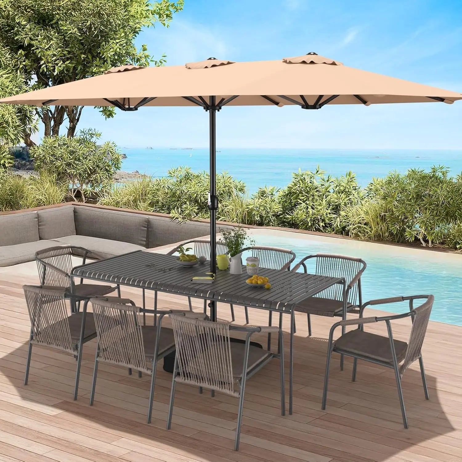 15ft Patio Umbrella with Base