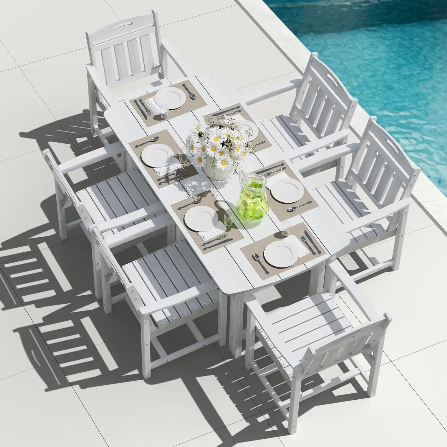 HDPE Outdoor Dining Set, Patio Table and Chairs Set