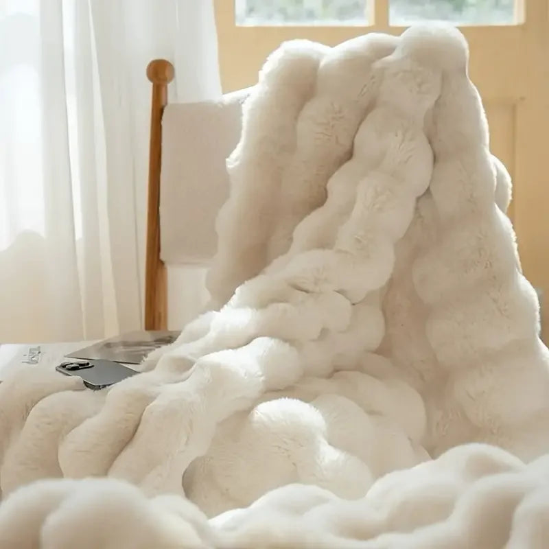 ROSEKIND Faux Fur Throw Blanket