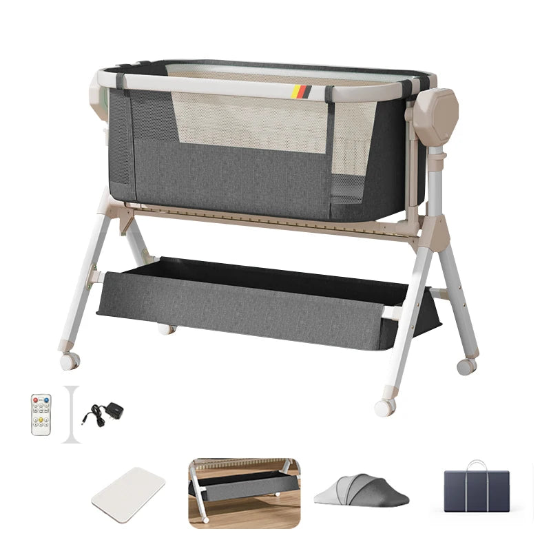 Automatic Rocking Bassinet with Music And Lights Comfortable Soft Mattress