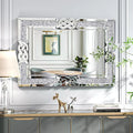 Wisfor Crushed Diamond Wall Mirror Crystal Frame Edge