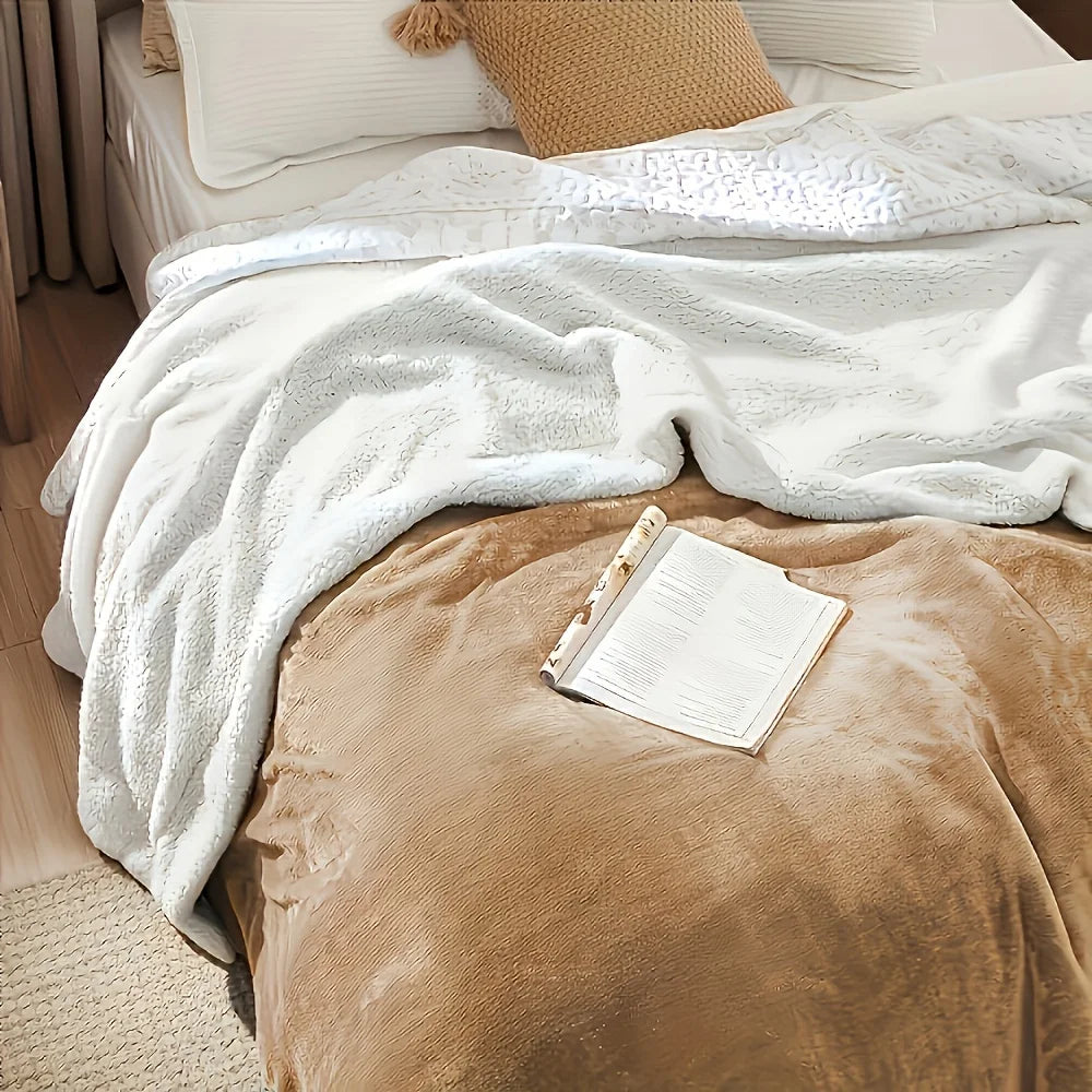Sherpa Fleece Bed Blanket Twin
