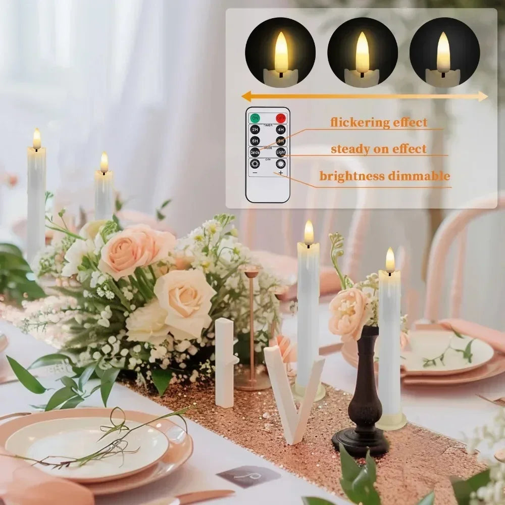 LED Taper Candle with Remote Flameless Flickering Electronic Candle