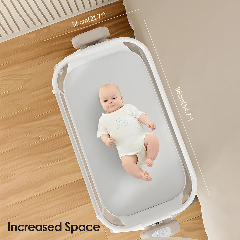 Automatic Rocking Bassinet with Music And Lights Comfortable Soft Mattress