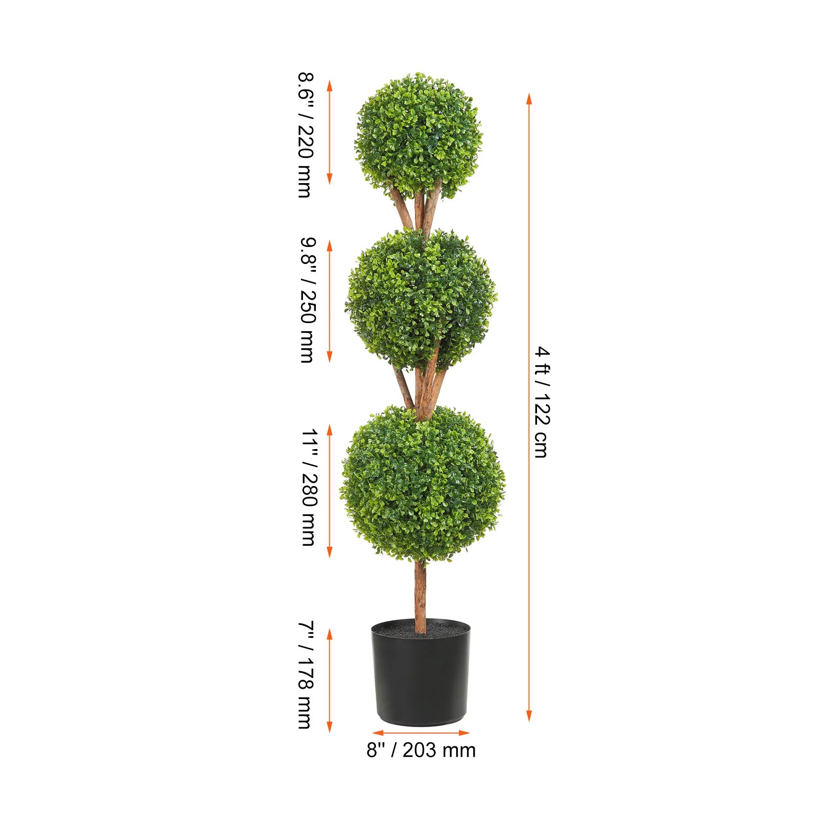SucceBuy Artificial Boxwood Tower Topiary